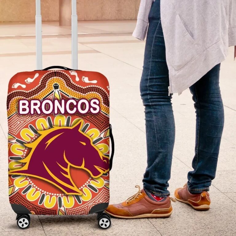 NRL Brisbane Luggage Covers Broncos Indigenous Warm Vibes K8