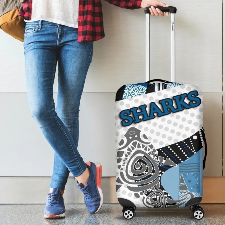 NRL Sharks Luggage Covers TH4