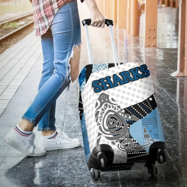 NRL Sharks Luggage Covers TH4
