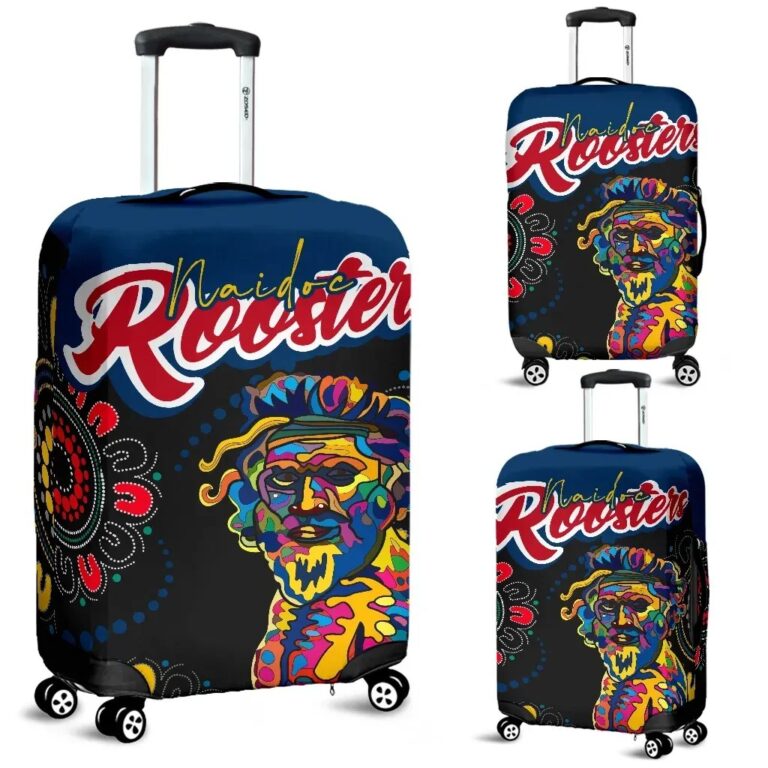 NRL Australia Roosters Luggage Covers Naidoc Week Style - Black TH12