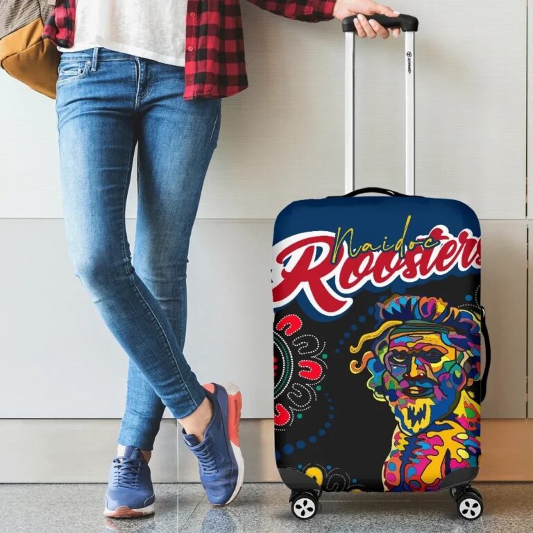 NRL Australia Roosters Luggage Covers Naidoc Week Style - Black TH12