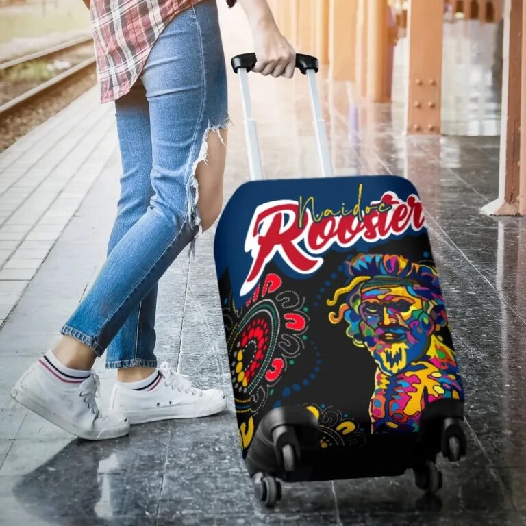 NRL Australia Roosters Luggage Covers Naidoc Week Style - Black TH12