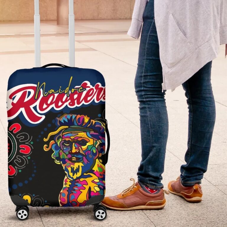 NRL Australia Roosters Luggage Covers Naidoc Week Style - Black TH12