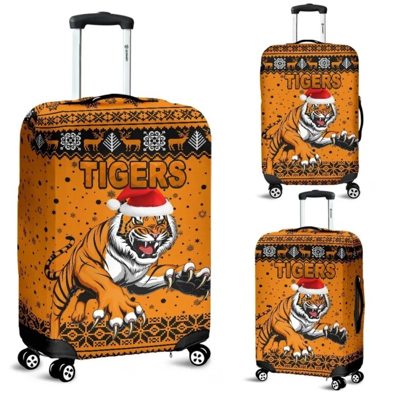 NRL Wests Christmas Luggage Covers Tigers Unique Vibes - Orange K8