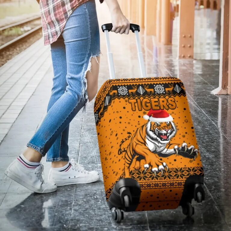 NRL Wests Christmas Luggage Covers Tigers Unique Vibes - Orange K8
