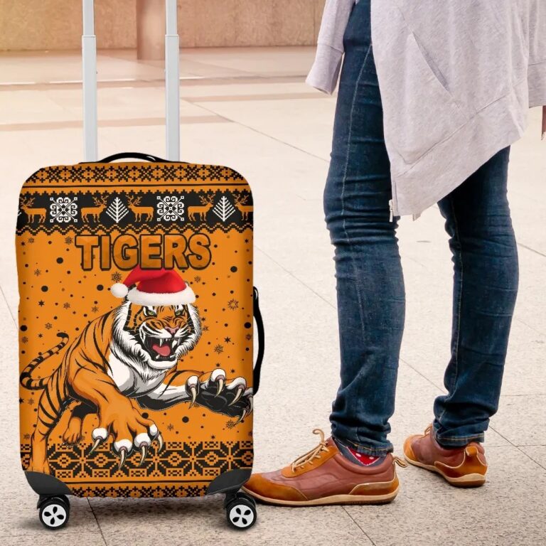 NRL Wests Christmas Luggage Covers Tigers Unique Vibes - Orange K8