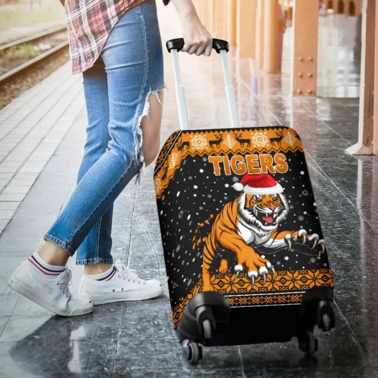 NRL Wests Christmas Luggage Covers Tigers Unique Vibes - Black K8