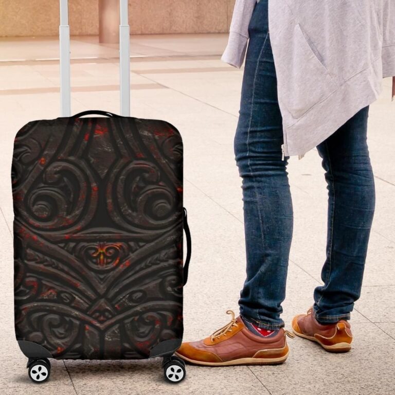NRL New Zealand Warriors Rugby Luggage Cover, Maori Tiki Vocalno Suitcase Covers Th00