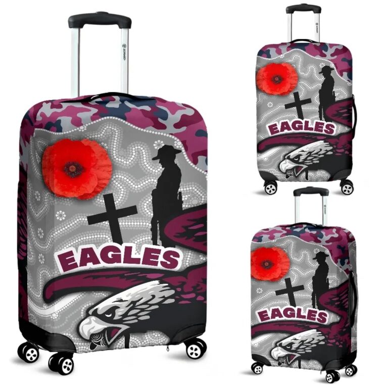 NRL Sea Eagles Luggage Covers Anzac Day Aboriginal style TH12