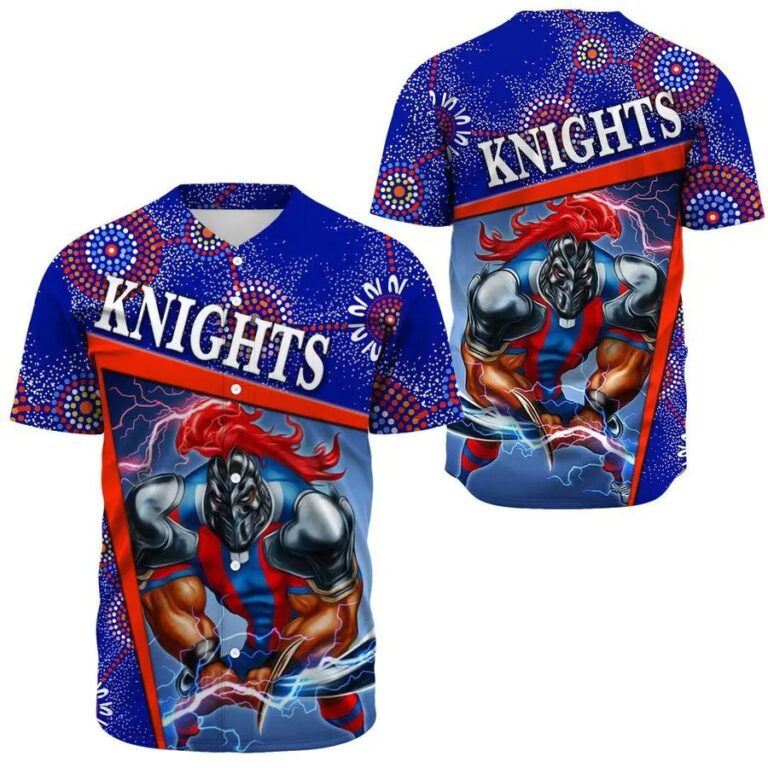 NRL Newcastle Knights Mascot Indigenous Baseball Jersey
