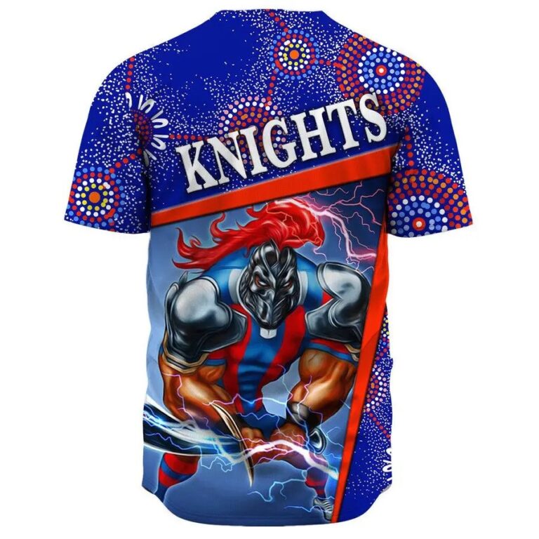 NRL Newcastle Knights Mascot Indigenous Baseball Jersey