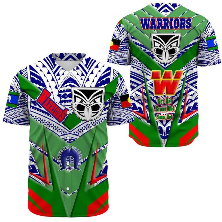 NRL New Zealand Warriors Naidoc Sporty Style Baseball Jersey
