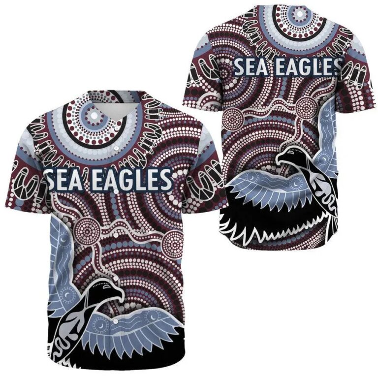 NRL Manly Warringah Sea Eagles Indigenous Aboriginal Baseball Jersey