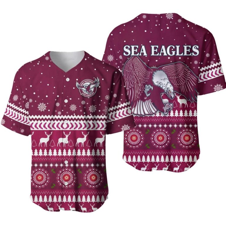 NRL Manly Warringah Sea Eagles Christmas Baseball Jersey