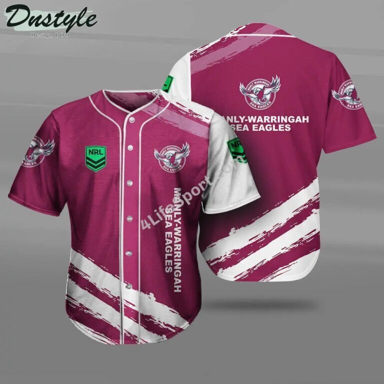 NRL Manly Warringah Sea Eagles Maroon White Baseball Jersey