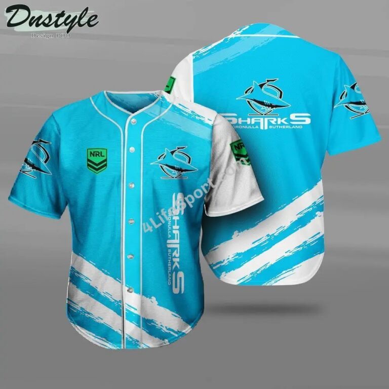 NRL Cronulla-Sutherland Sharks Blue White Baseball Jersey