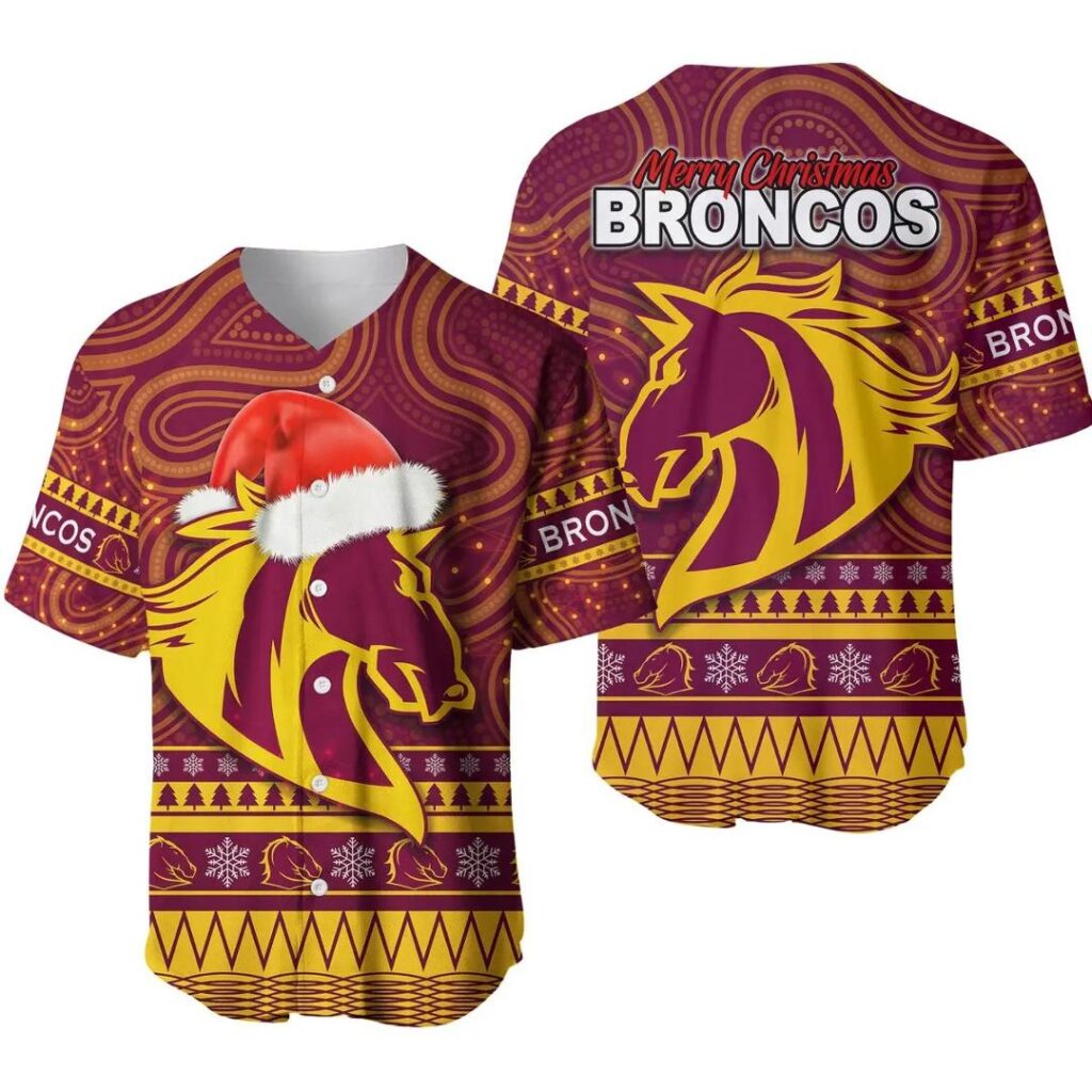 NRL Brisbane Broncos Indigenous Christmas Baseball Jersey