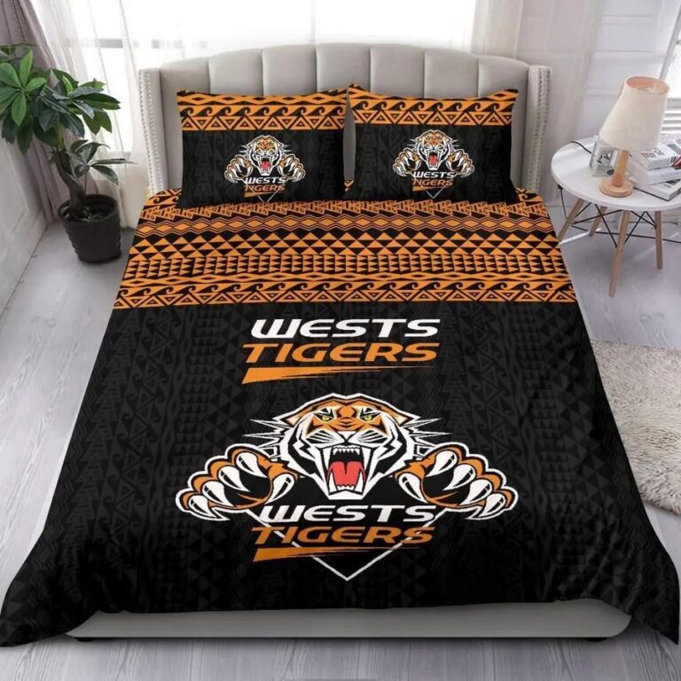 NRL Wests Tigers Polynesian Bedding Duvet Cover + 1|2 Pillow Cases
