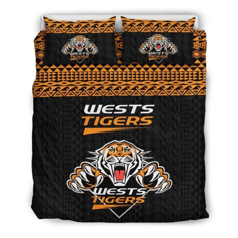 NRL Wests Tigers Polynesian Bedding Duvet Cover + 1|2 Pillow Cases