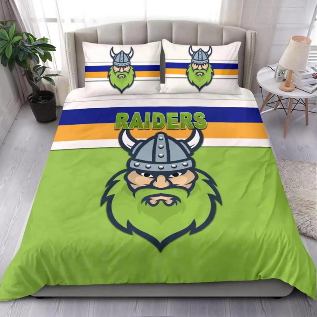 NRL Canberra Raiders Colorful Stripes Bedding Duvet Cover + 1|2 Pillow Cases