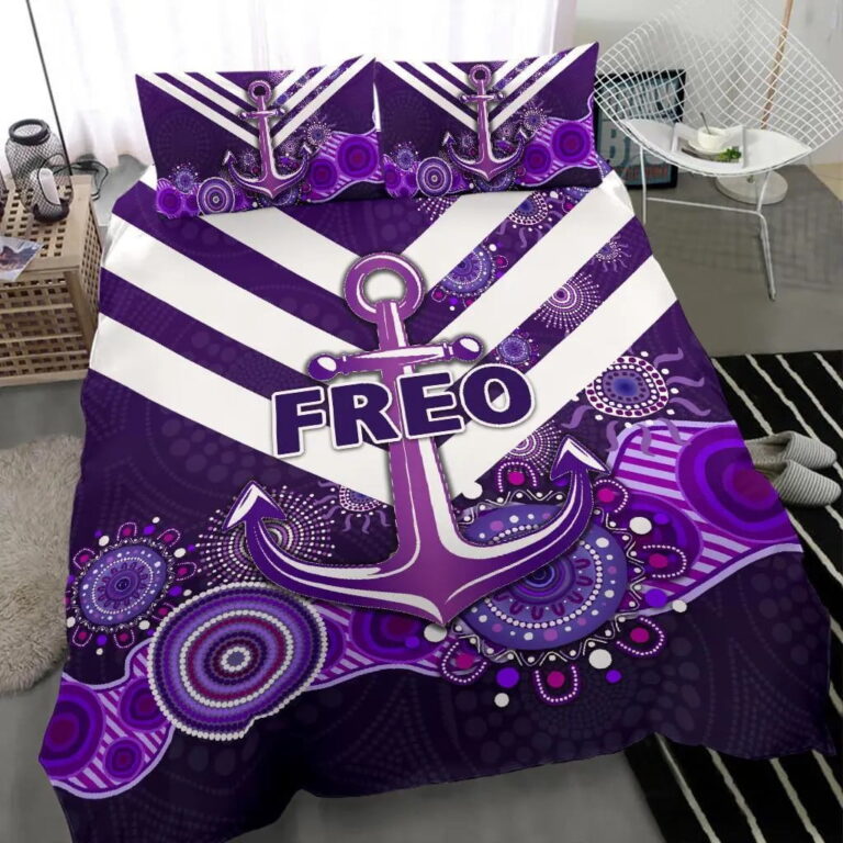 AFL Fremantle Dockers Indigenous Freo Bedding Duvet Cover + 1|2 Pillow Cases