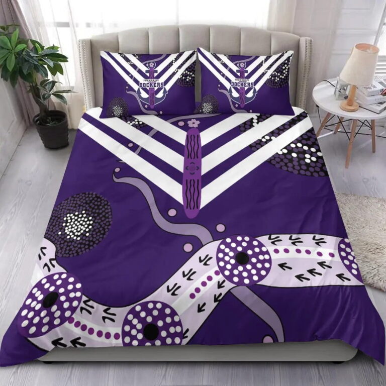 AFL Fremantle Dockers Indigenous Bedding Duvet Cover + 1|2 Pillow Cases V2