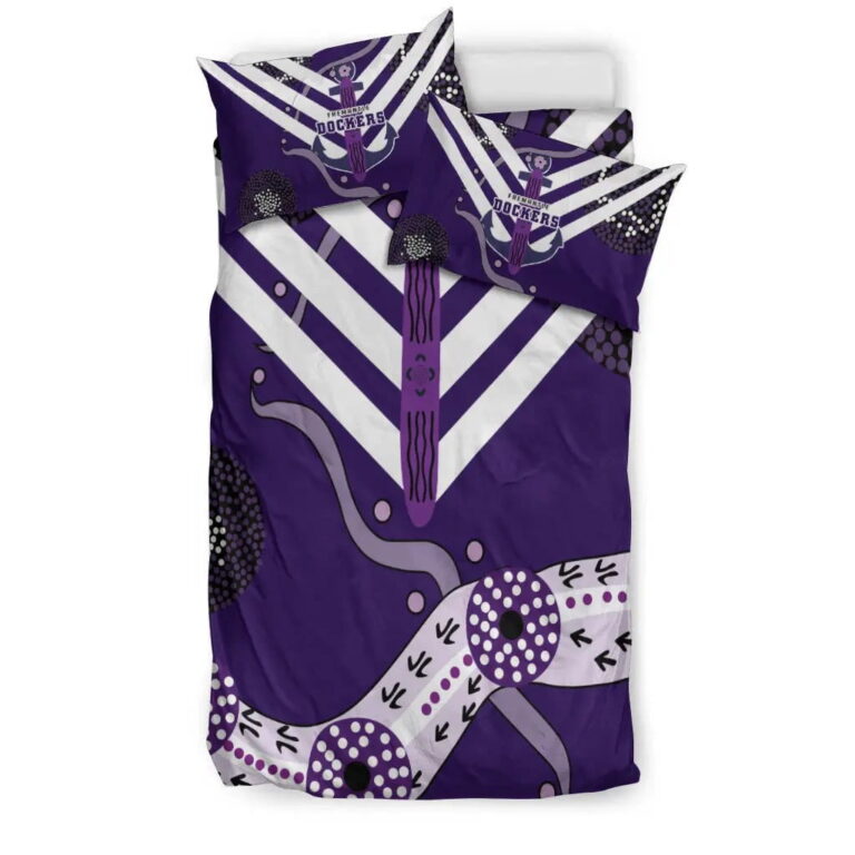 AFL Fremantle Dockers Indigenous Bedding Duvet Cover + 1|2 Pillow Cases V2