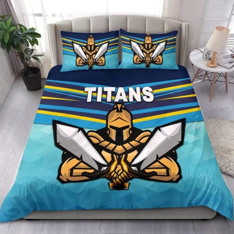 NRL Gold Coast Titans Gladiator Bedding Duvet Cover + 1|2 Pillow Cases
