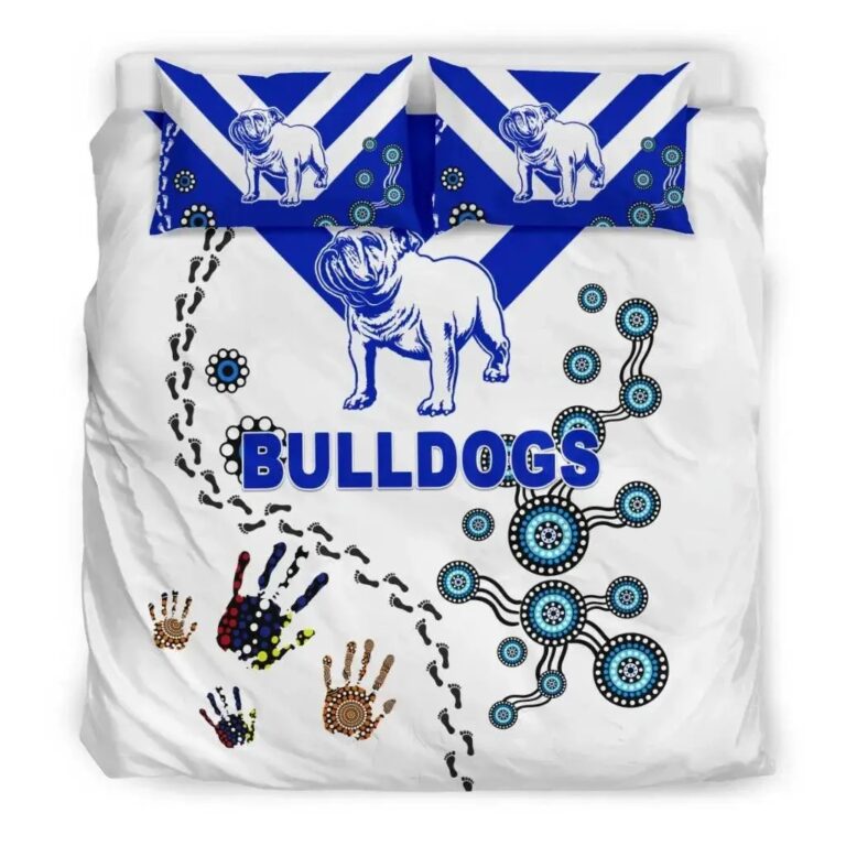 NRL Canterbury Bankstown Bulldogs - Indigenous Bedding Duvet Cover + 1|2 Pillow Cases