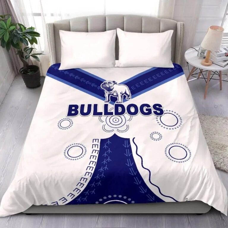 NRL Canterbury Bankstown Bulldogs - Simple Indigenous Bedding Duvet Cover + 1|2 Pillow Cases