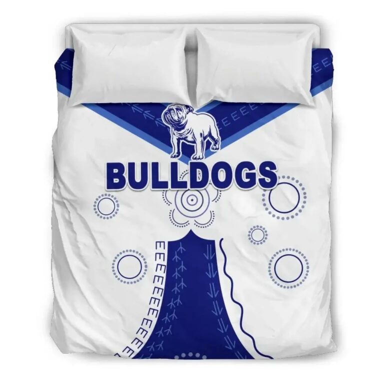NRL Canterbury Bankstown Bulldogs - Simple Indigenous Bedding Duvet Cover + 1|2 Pillow Cases