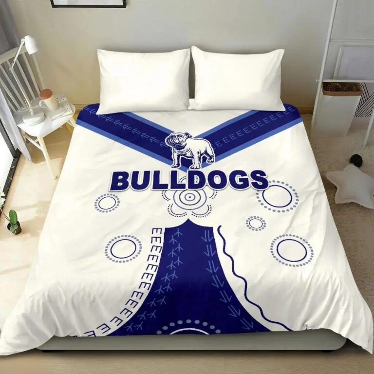 NRL Canterbury Bankstown Bulldogs - Simple Indigenous Bedding Duvet Cover + 1|2 Pillow Cases
