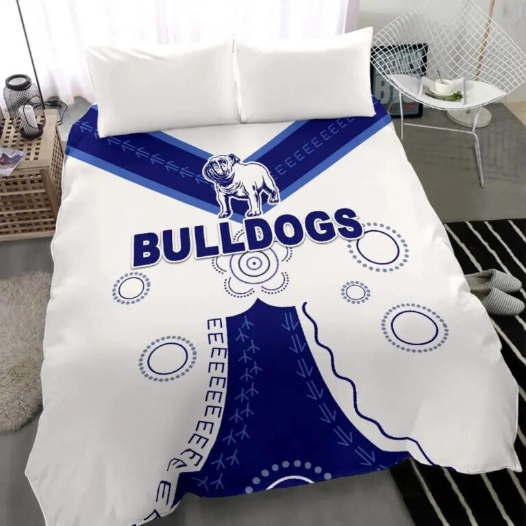 NRL Canterbury Bankstown Bulldogs - Simple Indigenous Bedding Duvet Cover + 1|2 Pillow Cases