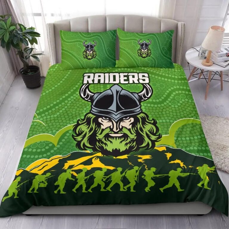 NRL Canberra Raiders Anzac Day Bedding Duvet Cover + 1|2 Pillow Cases