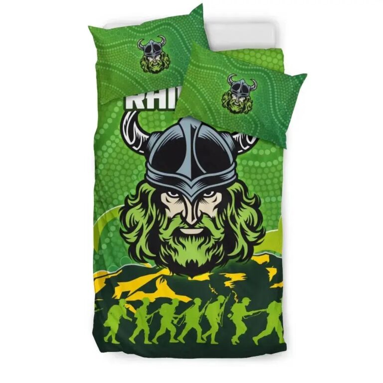 NRL Canberra Raiders Anzac Day Bedding Duvet Cover + 1|2 Pillow Cases
