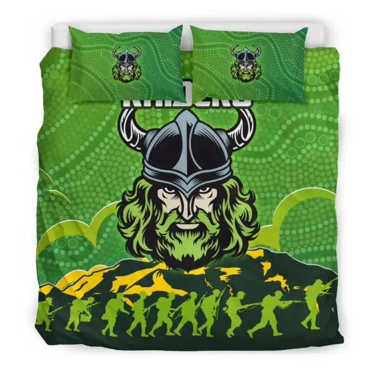 NRL Canberra Raiders Anzac Day Bedding Duvet Cover + 1|2 Pillow Cases