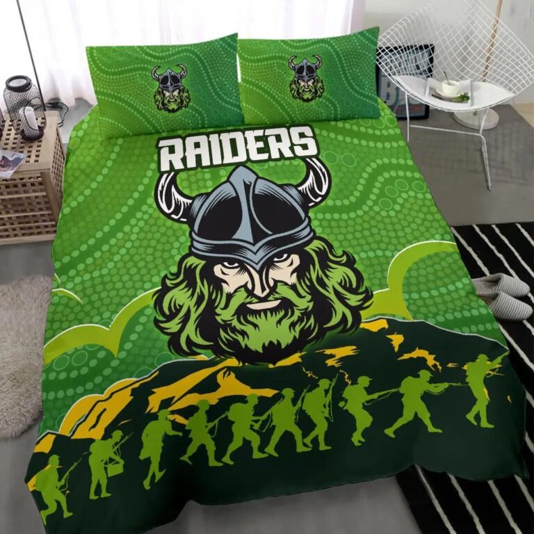 NRL Canberra Raiders Anzac Day Bedding Duvet Cover + 1|2 Pillow Cases