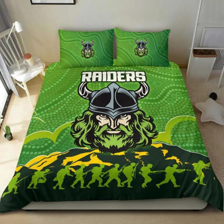 NRL Canberra Raiders Anzac Day Bedding Duvet Cover + 1|2 Pillow Cases