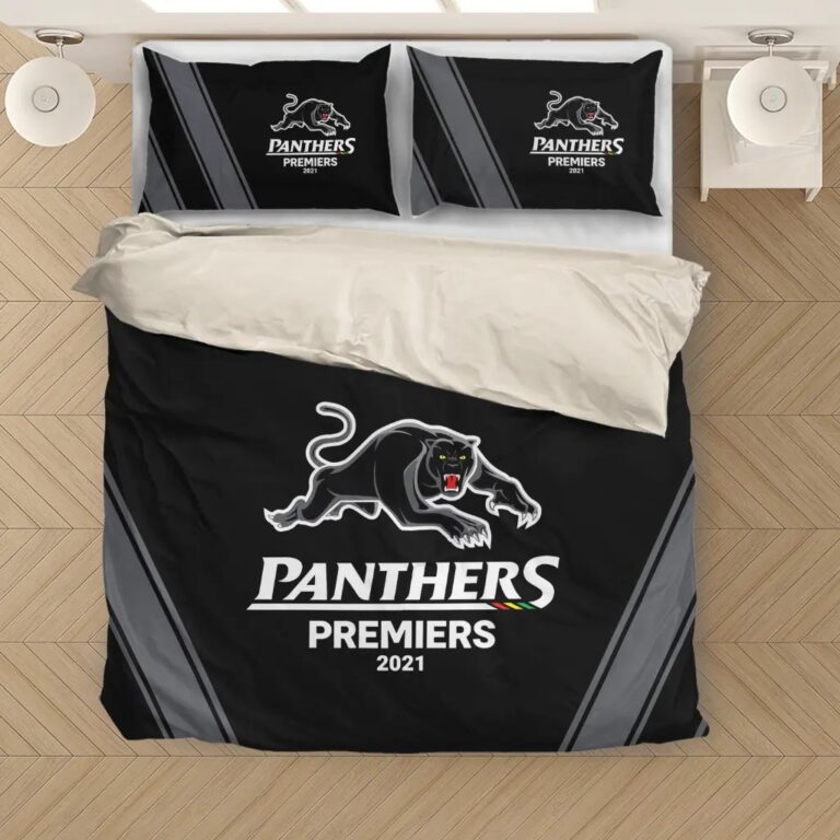 NRL Penrith Panthers Premiers 2021 Bedding Duvet Cover + 1|2 Pillow Cases