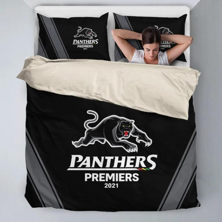 NRL Penrith Panthers Premiers 2021 Bedding Duvet Cover + 1|2 Pillow Cases