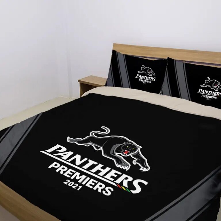 NRL Penrith Panthers Premiers 2021 Bedding Duvet Cover + 1|2 Pillow Cases