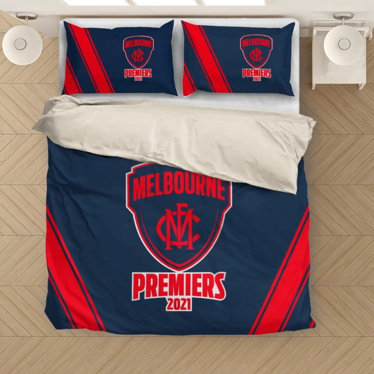AFL Melbourne Demons Premiers 2021 Bedding Duvet Cover + 1|2 Pillow Cases