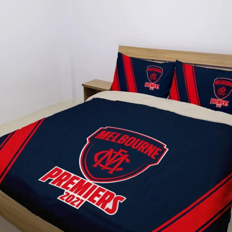 AFL Melbourne Demons Premiers 2021 Bedding Duvet Cover + 1|2 Pillow Cases