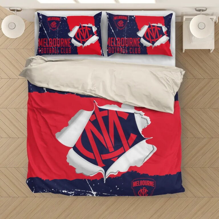 AFL Melbourne Demons Big Logo Bedding Duvet Cover + 1|2 Pillow Cases