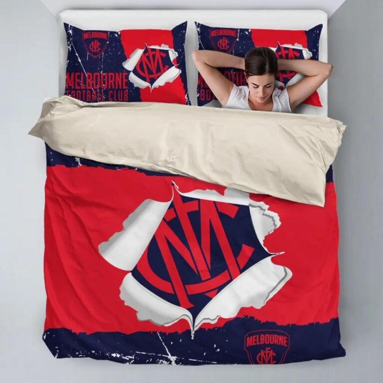 AFL Melbourne Demons Big Logo Bedding Duvet Cover + 1|2 Pillow Cases