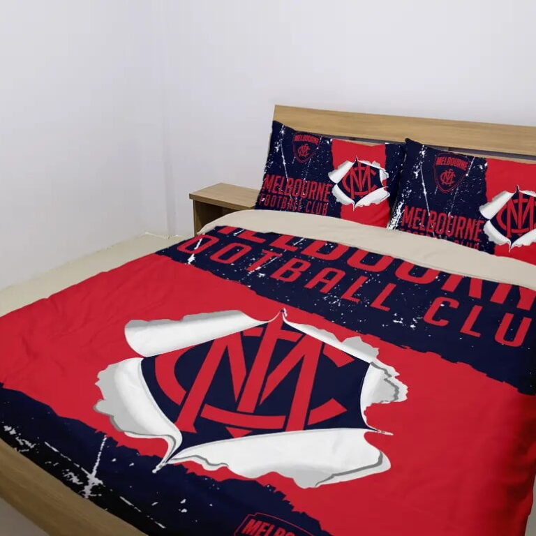 AFL Melbourne Demons Big Logo Bedding Duvet Cover + 1|2 Pillow Cases