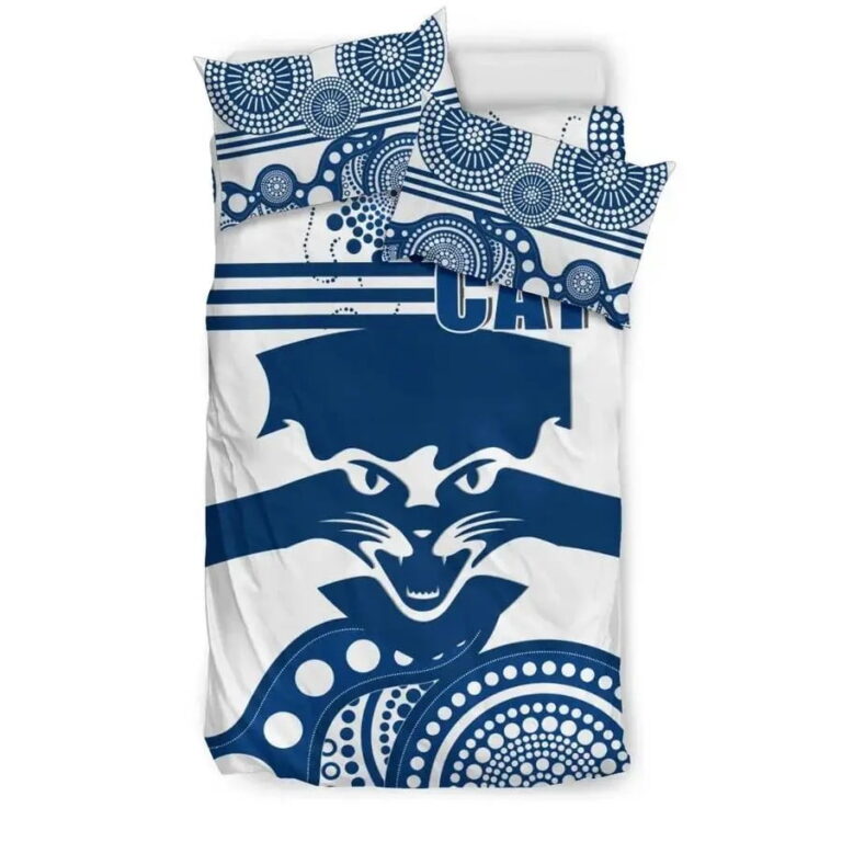 AFL Geelong Cats Indigenous Bedding Duvet Cover + 1|2 Pillow Cases