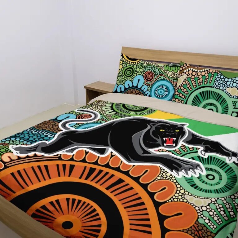 NRL Penrith Panthers Colors Naidoc Patterns Bedding Duvet Cover + 1|2 Pillow Cases