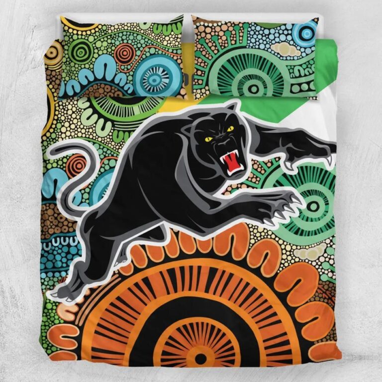 NRL Penrith Panthers Colors Naidoc Patterns Bedding Duvet Cover + 1|2 Pillow Cases