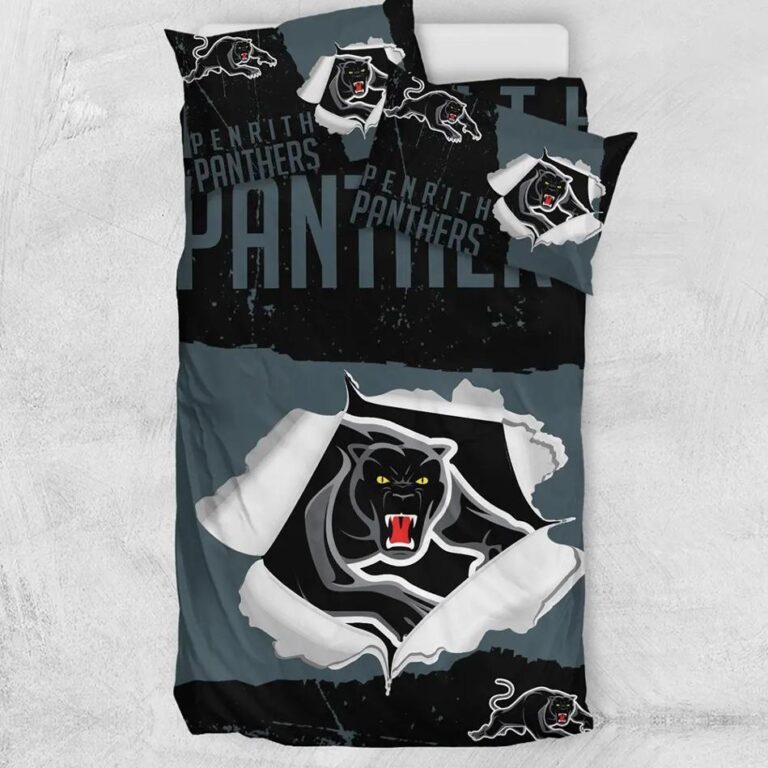 NRL Penrith Panthers Big Logo Bedding Duvet Cover + 1|2 Pillow Cases